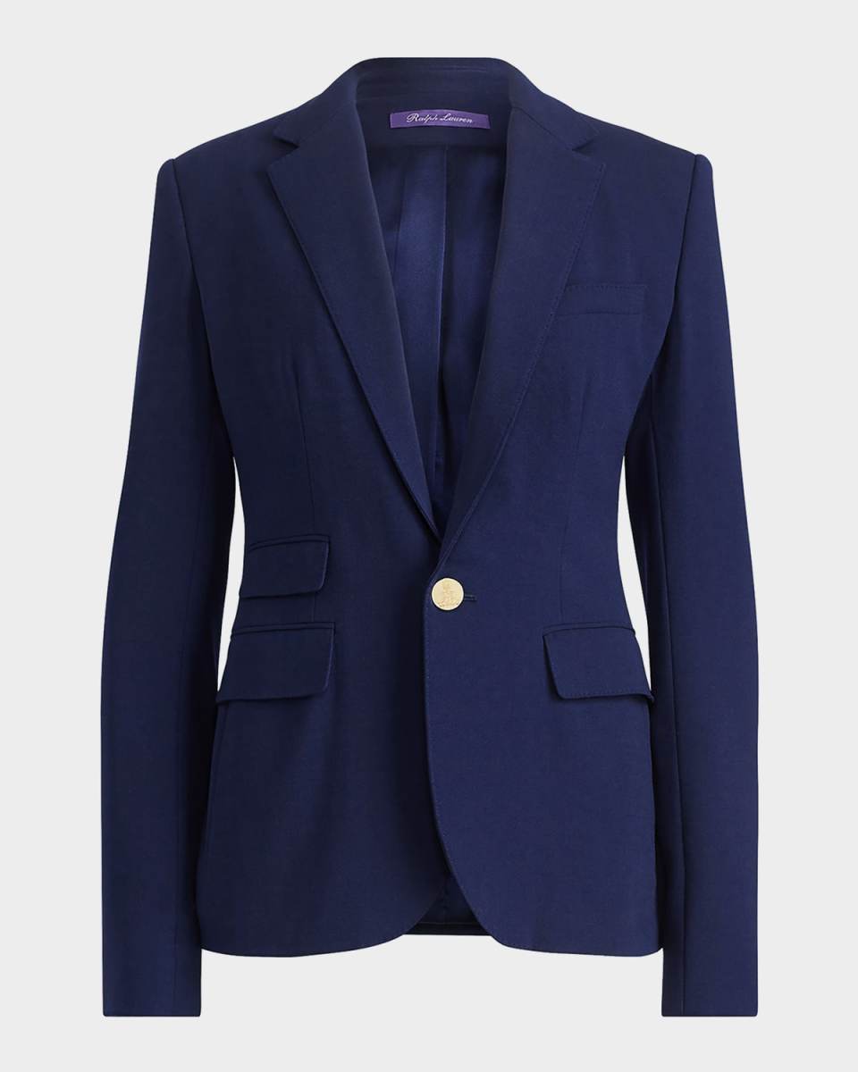 Parker Wool Crepe Single-Breasted Jacket